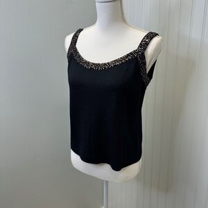 ST.JOHN Evening black Sparkly camisole size Small